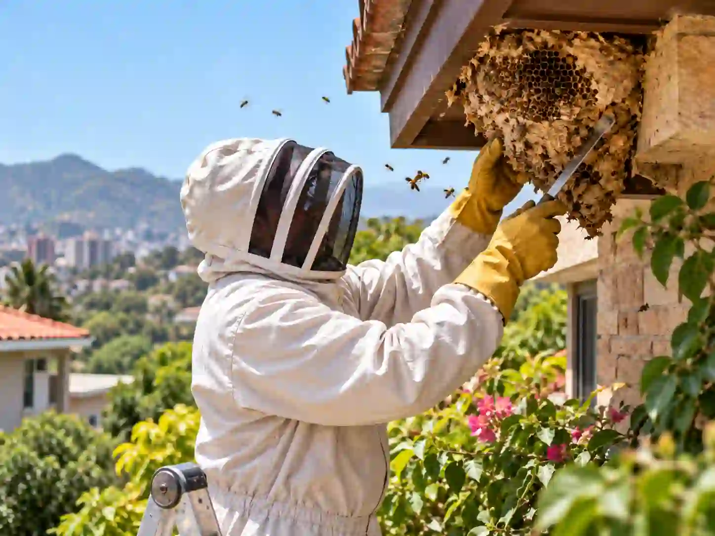 Fumigation Services in DHA 8 Fumigation Services in DHA Beekeeper Removing a Roofside Nest